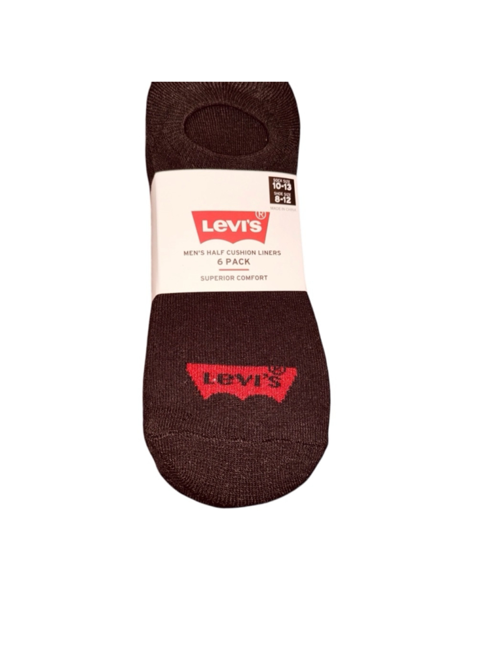 Men's Levi's 6pk no show Socks Black shoe size8-12
